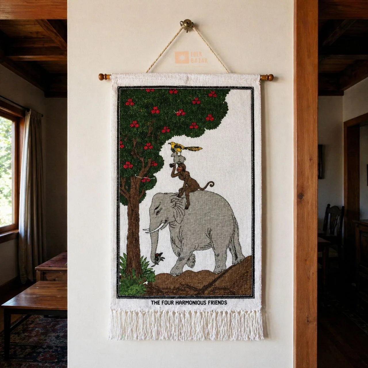 Four Harmonious Friends (Jute Wall Hanging)